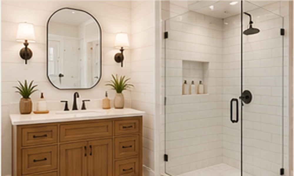 Modern farmhouse bathroom