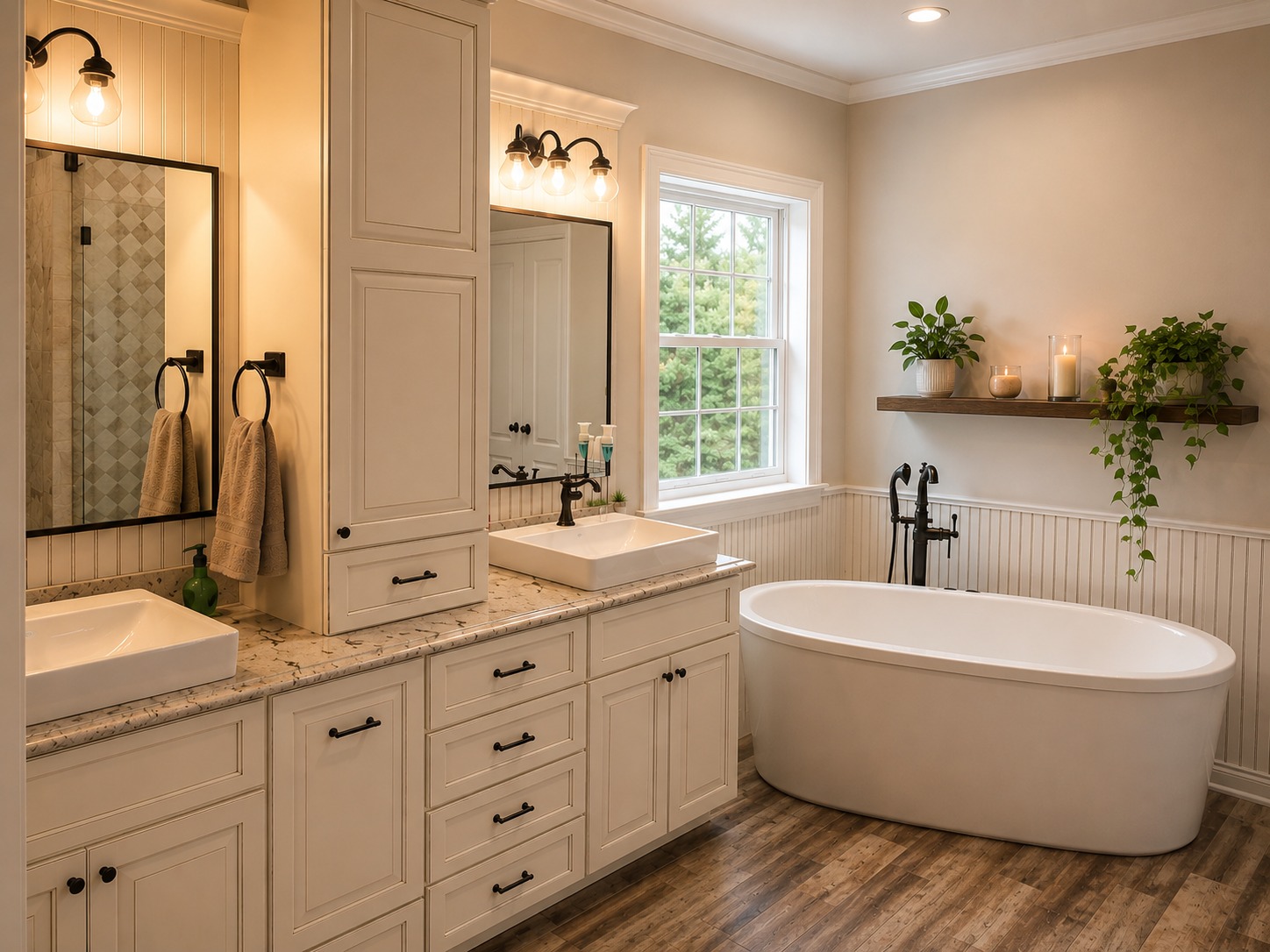 Freestanding tub bathroom remodel